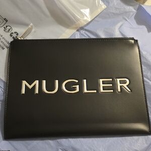 Mugler Black Leather Pouch